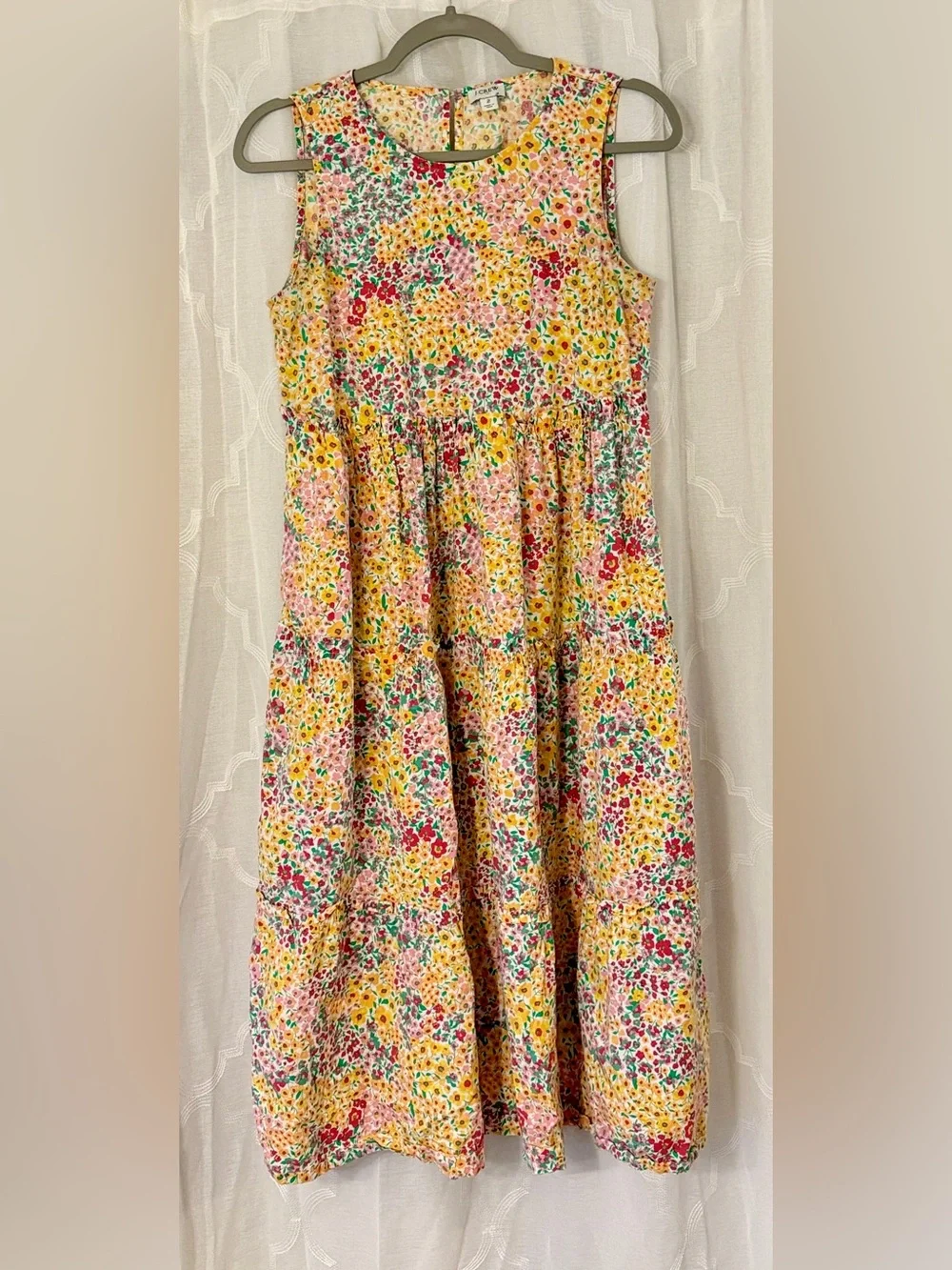 J.Crew Re-Imagined Multicolor Floral Sleeveless Midi Dress Size 2